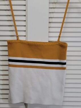 Papaya Mustard Ribbed Crop Top